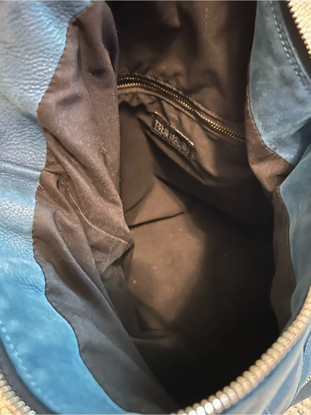 Tylie Malibu Blue Leather Hobo Bag Large Shoulder Bag Boho Slouchy